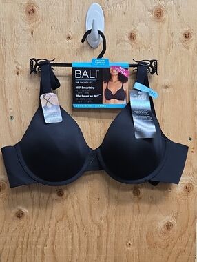 Bali Size 34C Black One Smooth U Lightweight T-Shirt Bra